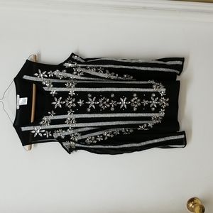 Women's Black Sequin Blouse
